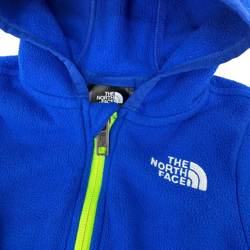 The North Face Baby Glacier Full Zip Hoodie Blue 6-12 Recycled Polyester‎ Fleece